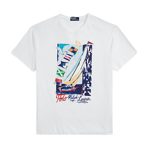 Polo Ralph Lauren Classic Fit Sailboat Jersey T-Shirt (Oxford White) - Polo Ralph Lauren