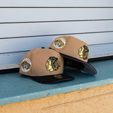 New Era Chicago Blackhawks 65th Anniversary 9FIFTY A-Frame Snapback-(Khaki/Black)