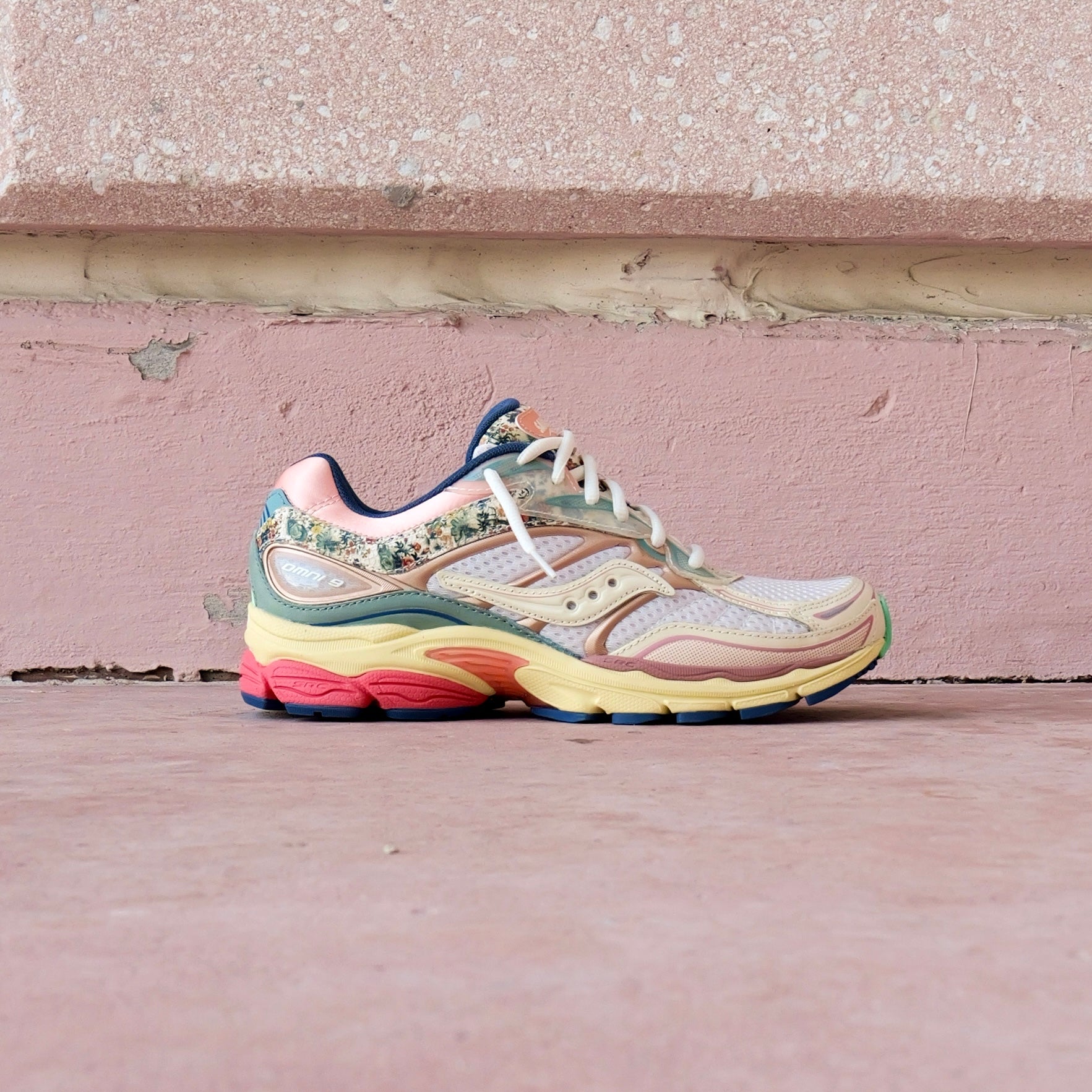Mens Saucony ProGrid Omni 9 Kissaten (Beige/Blue) - Saucony