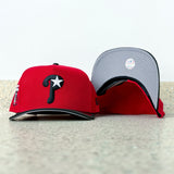 New Era Philadelphia Phillies 1950 Liberty Bell Grey UV 9Fifty A-Frame Snapback (Red/Black)