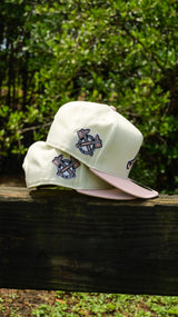 New Era Atlanta Braves 1871 Side Patch 9FIFTY A-Frame Snapback-(Chrome/Pink)