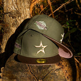 New Era Houston Astros 2005 World Series Side Patch Pink UV 59Fifty Fitted (Olive/Walnut)