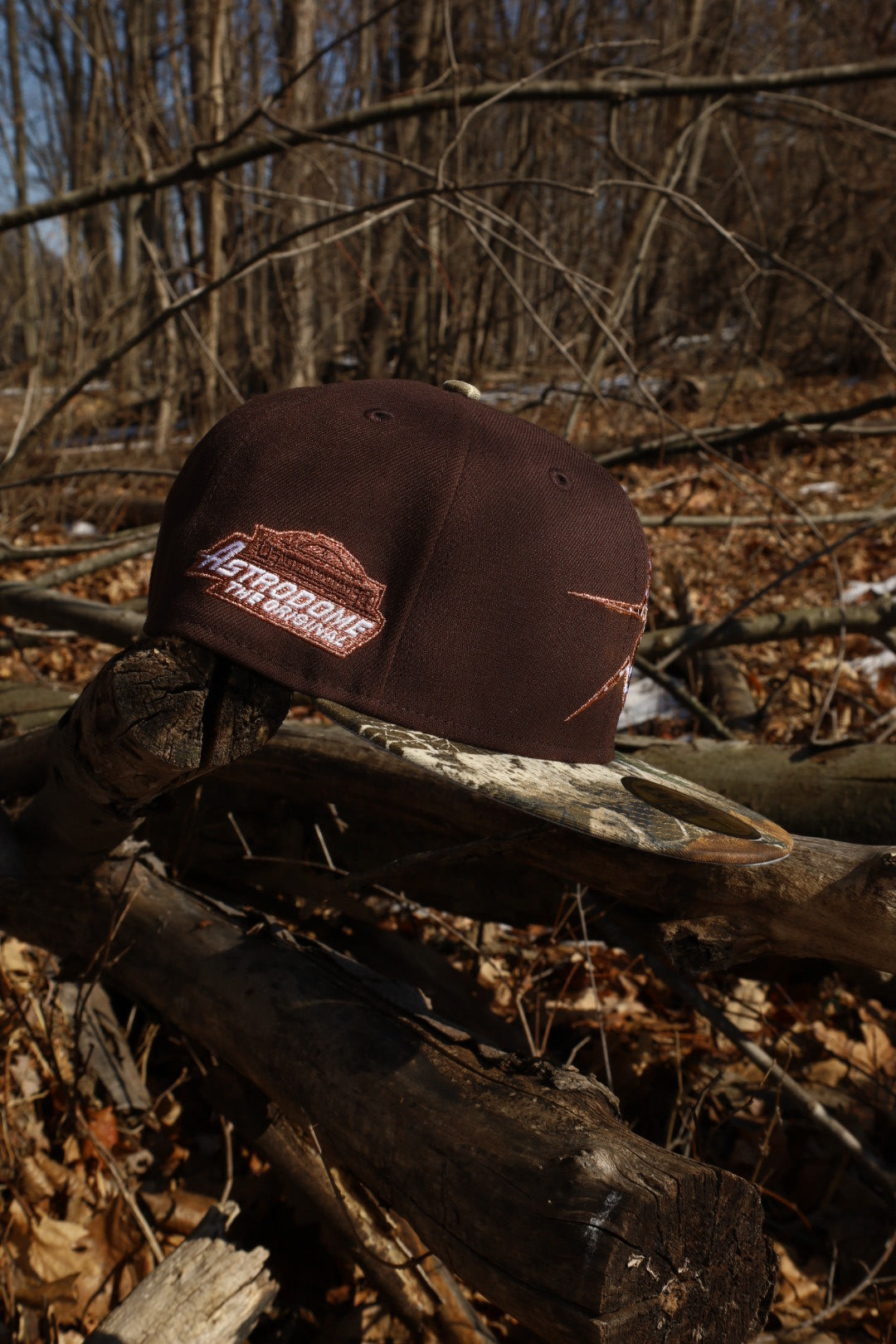 New Era Houston Astros Astrodome Side Patch Fitted (Burnt wood/Black) - New Era