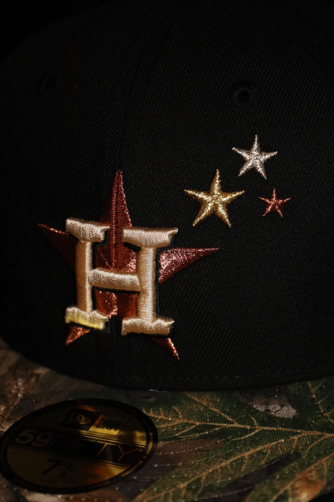 New Era Houston Astros 2017 World Series Side Patch 59Fifty Fitted (Black/Real Tree Camo)
