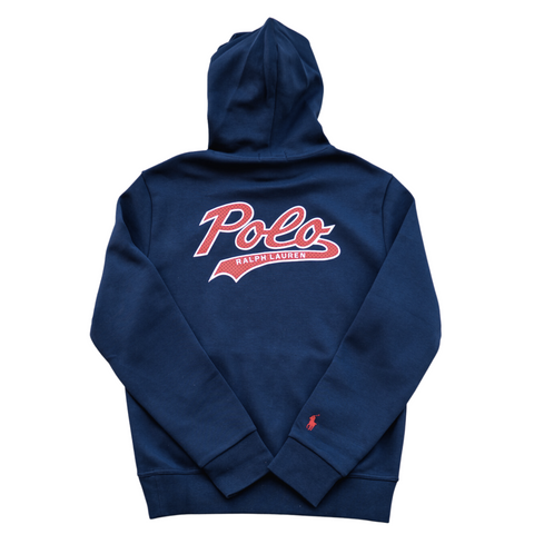 Polo Ralph Lauren Script Fleece Hoodie Navy SNEAKER TOWN