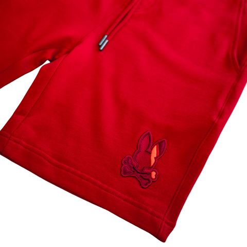 Psycho Bunny Apple Valley Embroidered Sweatshort (Red) - Psycho Bunny