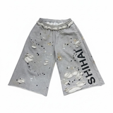 SHIHAI "BROKEN" QRT Shorts (Grey) - SHIHAI KASSORO