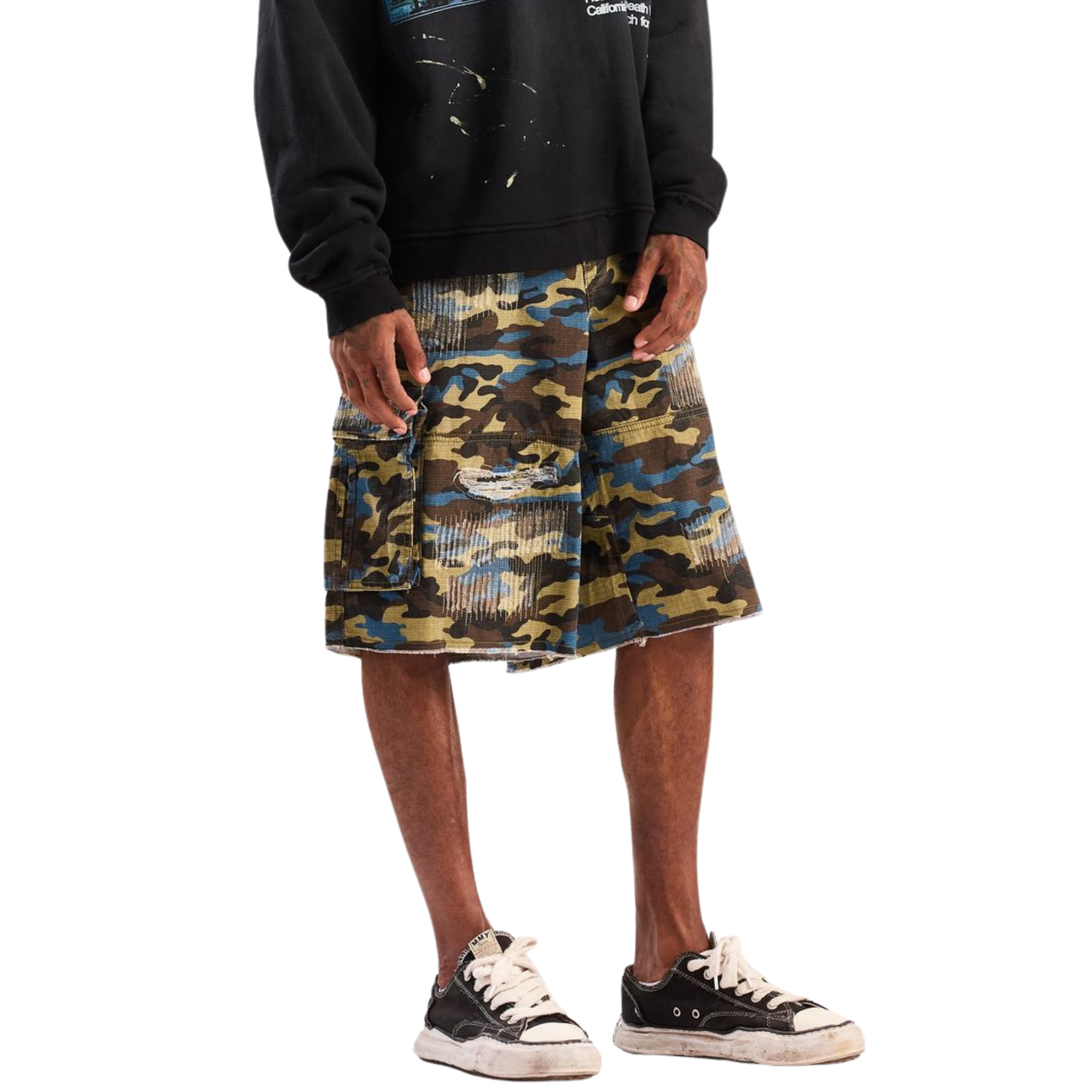 DSM Camo Ripstop Cargo Shorts (Blue Camo) - Diet Starts Monday
