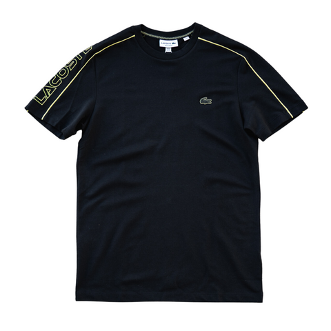 Lacoste Men's Shoulder T-Shirt (Black/Flash Yellow) - Lacoste