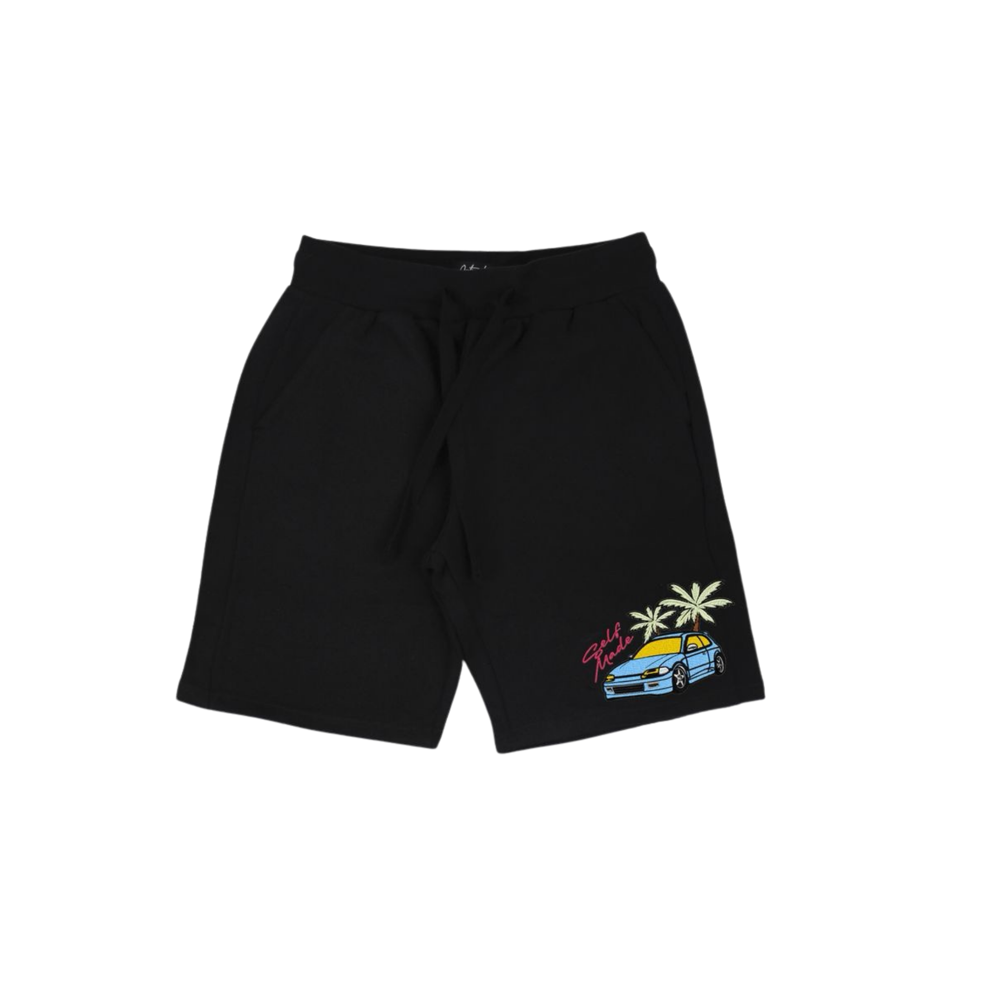 Outrank "Self Made Business" Embroidered Shorts (Black)