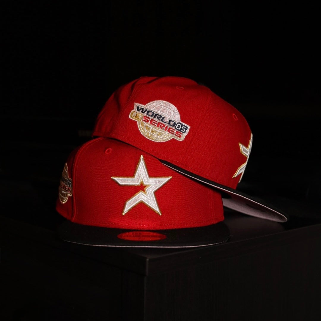New Era Houston Astros 2005 World Series Side Patch Fitted (Red/Black) - ST New Era
