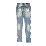 Mixed Emotion "Monogram" Denim (Blue Wash) - Mixed Emotion