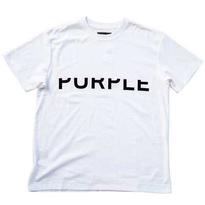 Purple Brand Half Text T-shirt (White) - PURPLE BRAND
