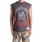 Memory Lane "Lion Heart" Sleeveless Tee (Charcoal)