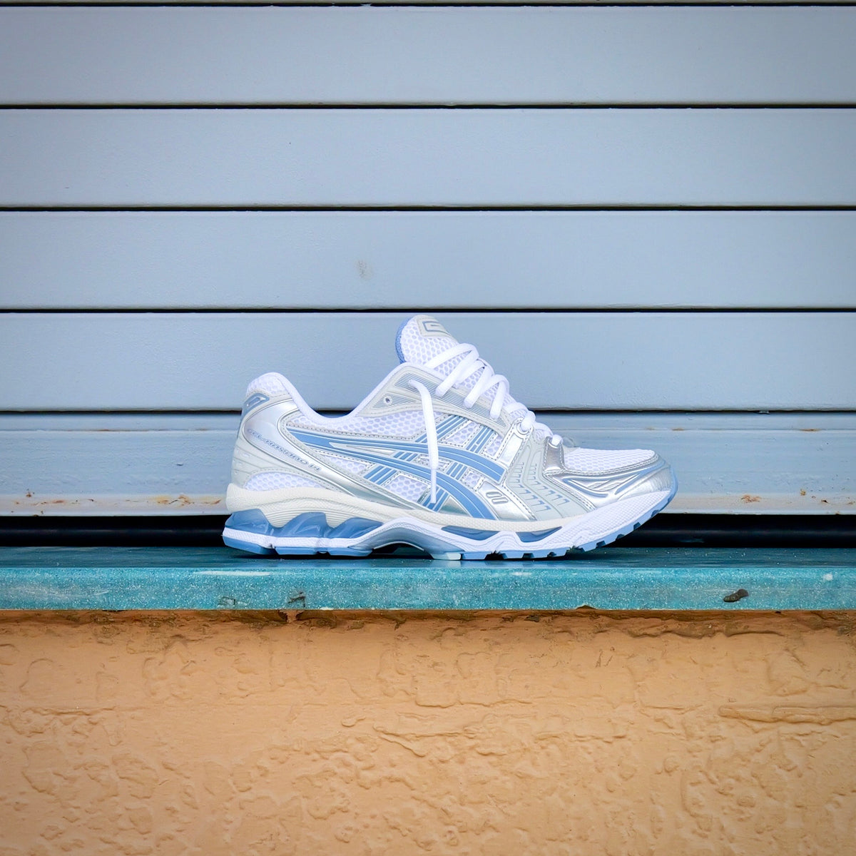 Mens Asics Gel-Kayano 14 (White/Light Navy) – SNEAKER TOWN display picture 1