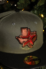 New Era Houston Astros 45th Anniversary Side Patch Fitted (Olive/Black)