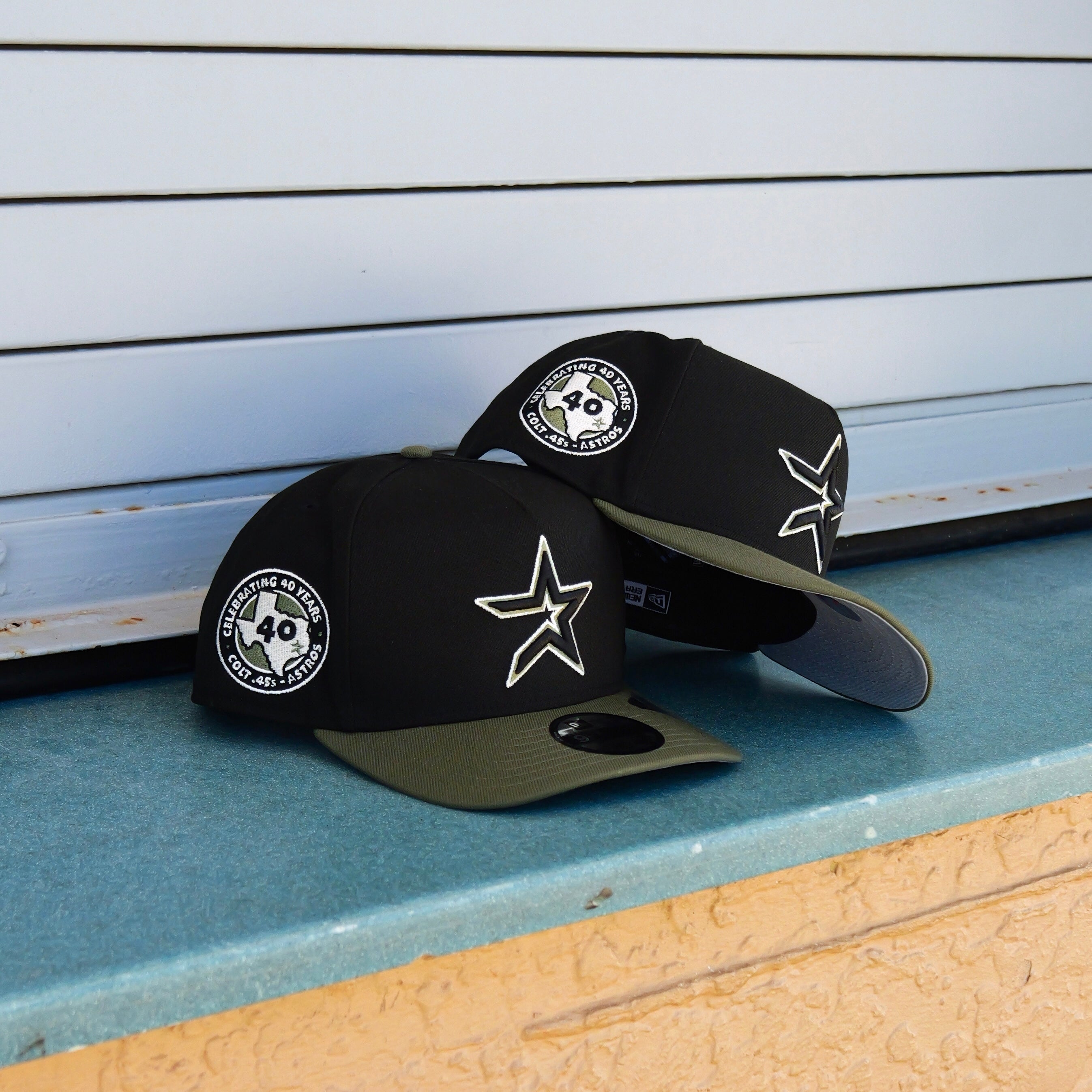 New Era Houston Astros 40th Anniversary 9FIFTY A-Frame Snapback-(Black/Olive) - New Era