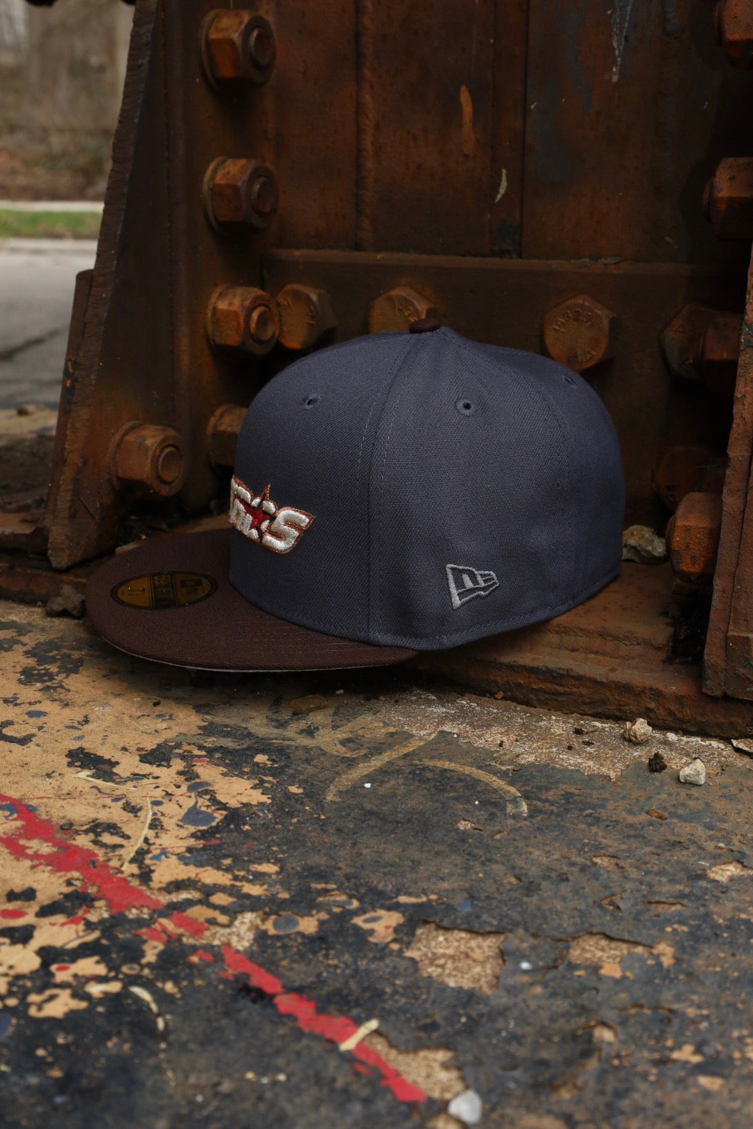 New Era Houston Astros 2000 Inaugural Season Grey UV 59Fifty Fitted (Graphite/Burnt Wood) - New Era