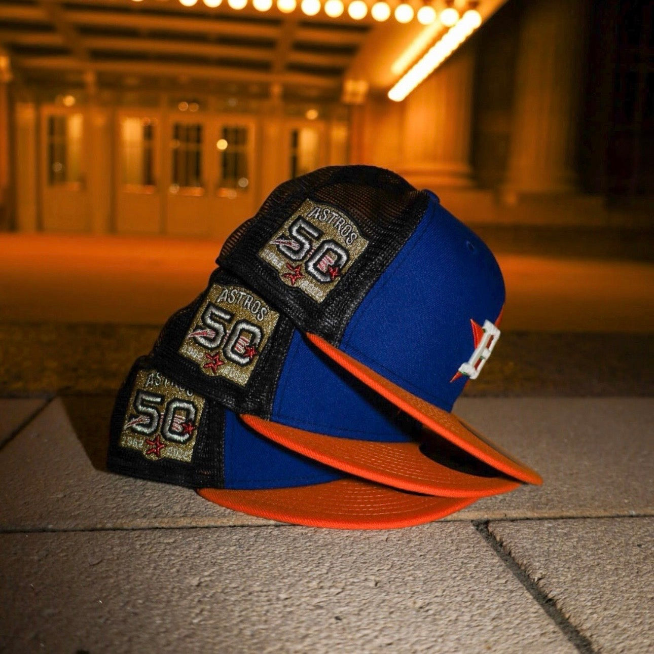 New Era Houston Astros 50th Anniversary Side Patch Fitted (Royal/Orange)