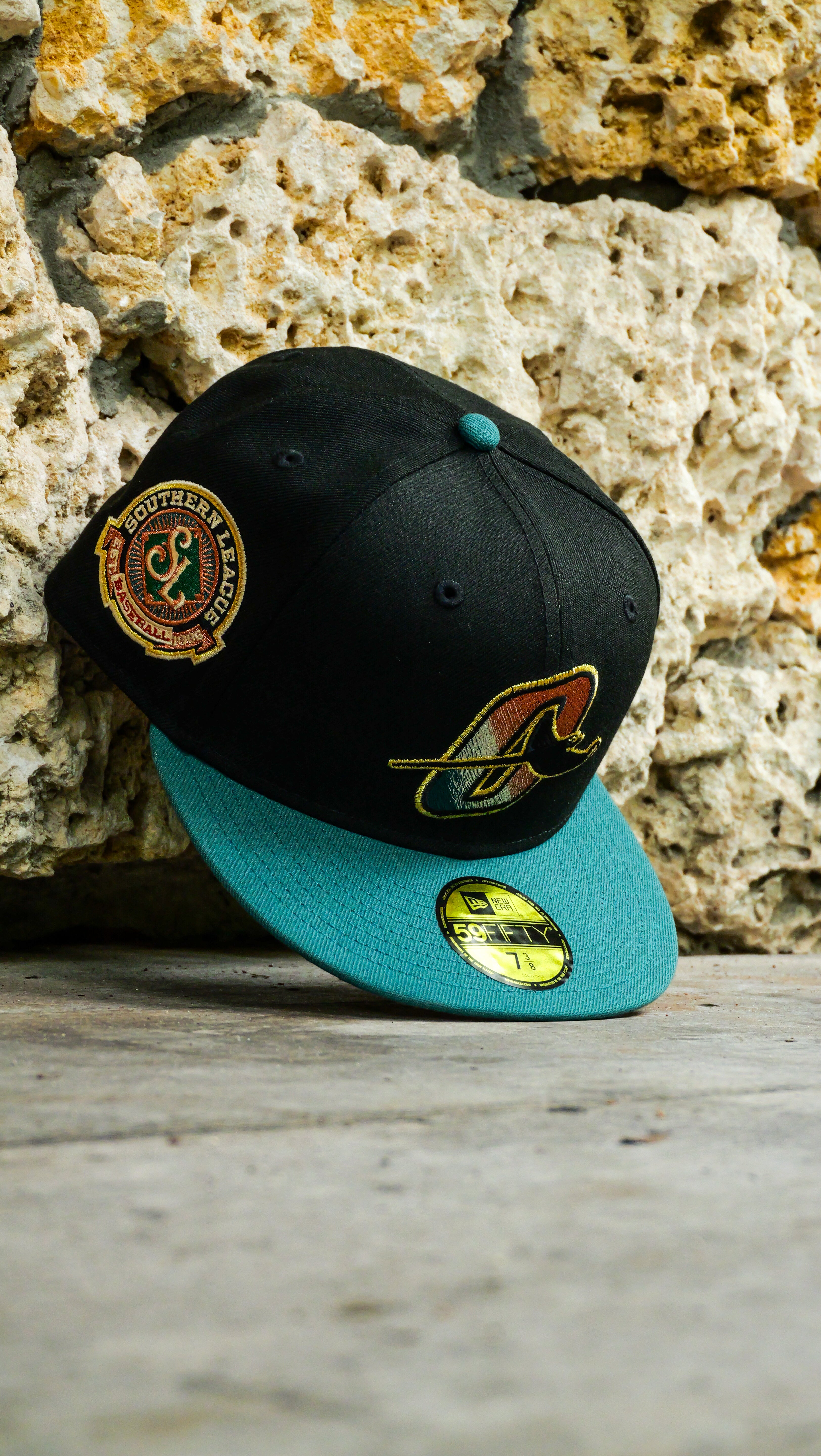 New Era Orlando Rays Southern League Side Patch Grey UV 59Fifty Fitted (Black/Pine Green)