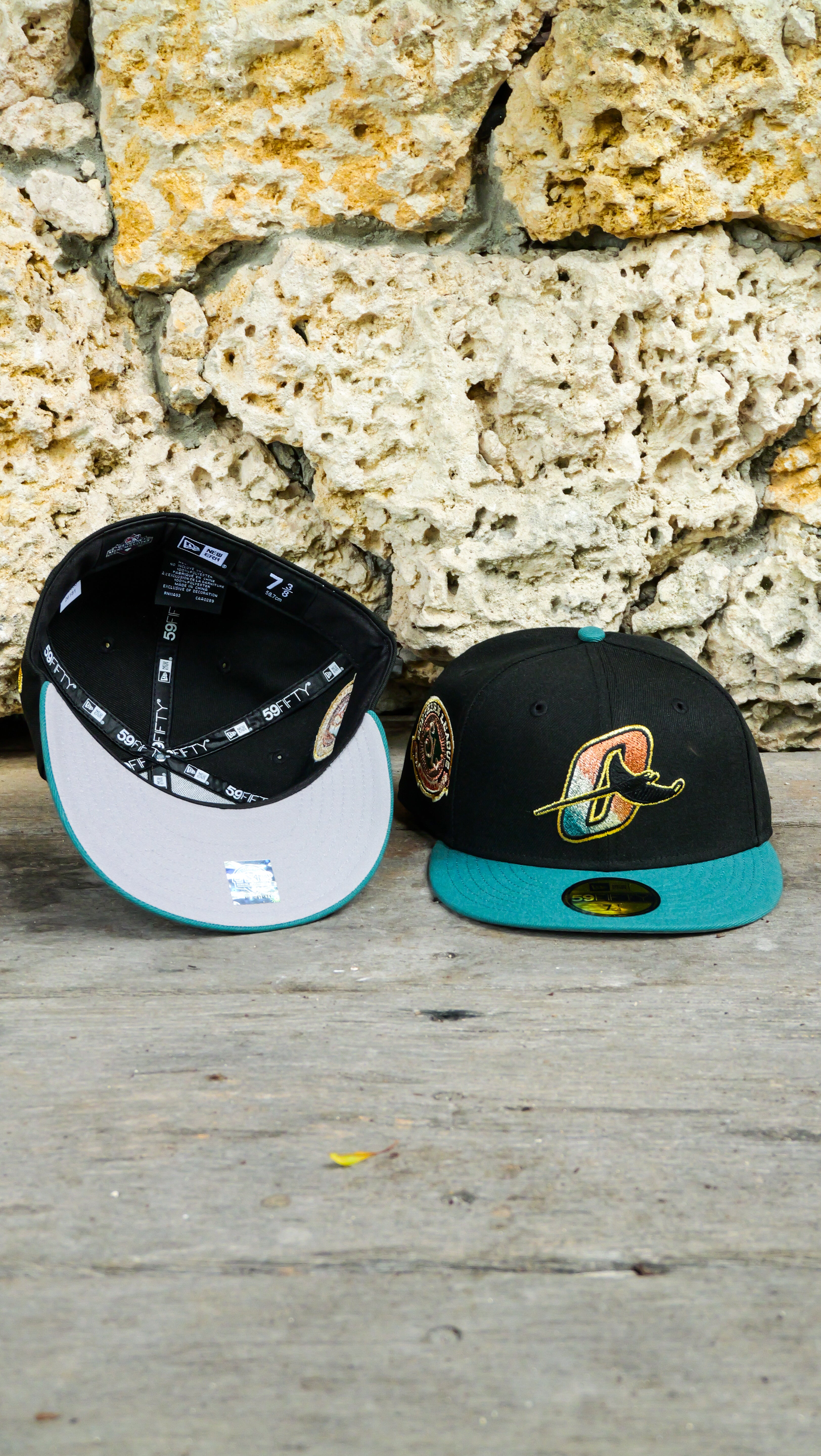 New Era Orlando Rays Southern League Side Patch Grey UV 59Fifty Fitted (Black/Pine Green)