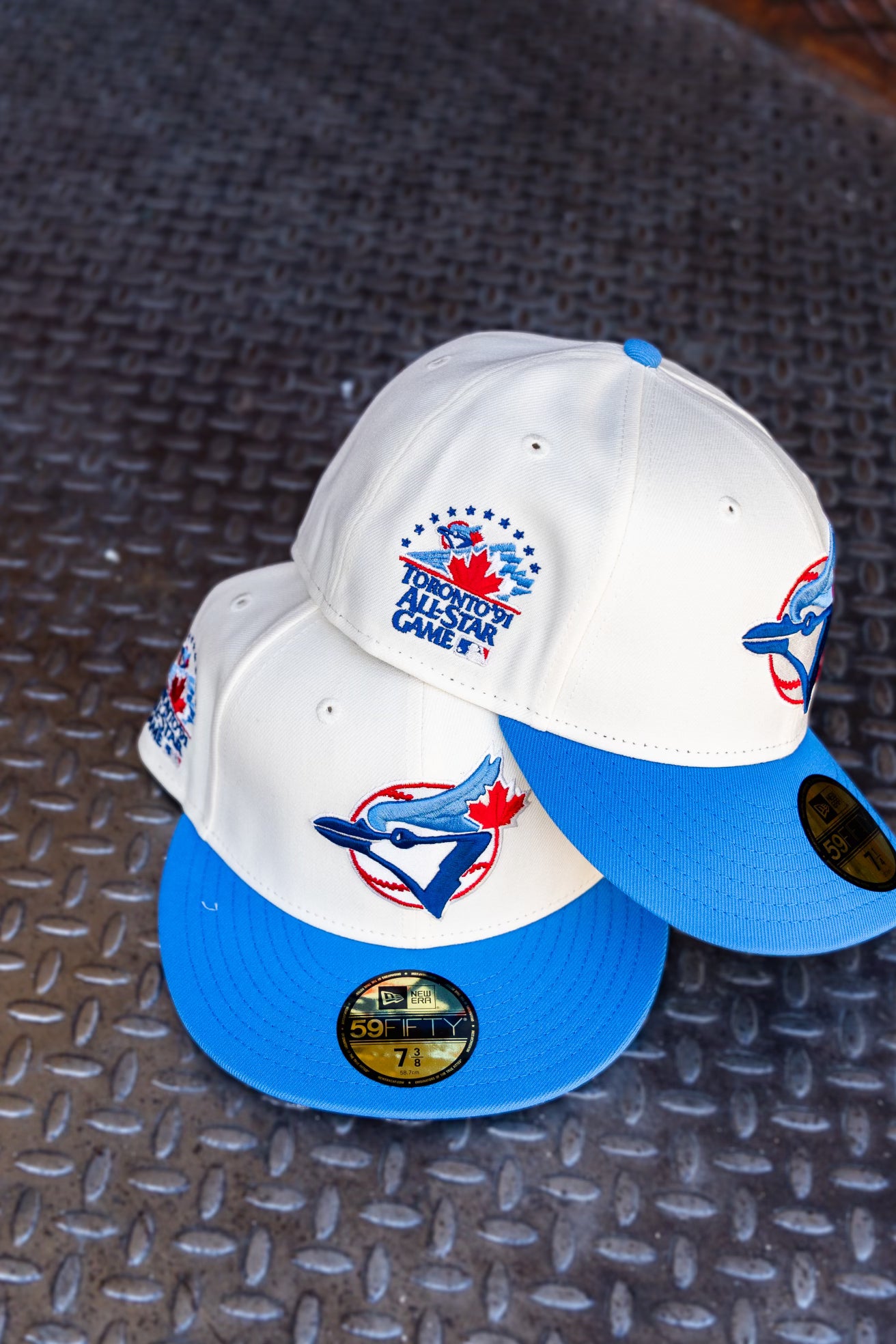 New Era Toronto Blue Jays 1991 ASG Grey UV 59Fifty Fitted (Off White/Air Force Blue) - New Era