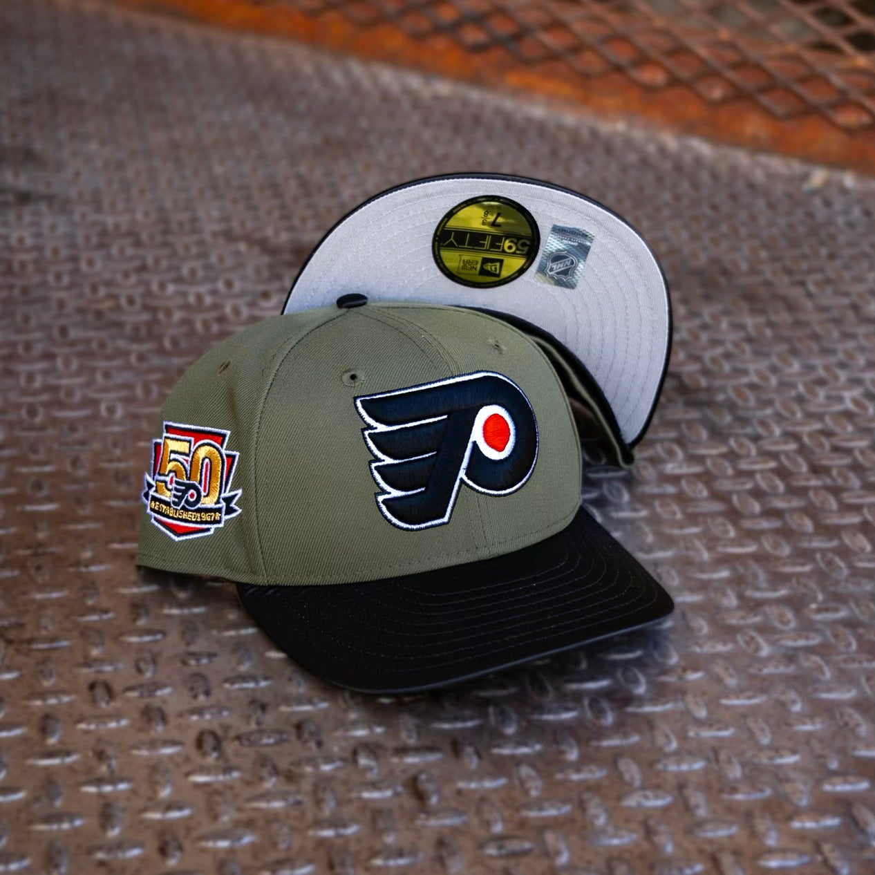 New Era Philadelphia Flyers 50th Anniversary Grey UV 59Fifty Fitted O SNEAKER TOWN