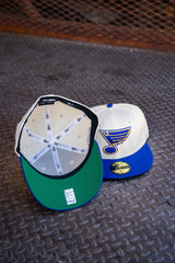 New Era St. Louis Blues 25th Anniversary Green UV 59Fifty Fitted (Off White/Royal) - New Era