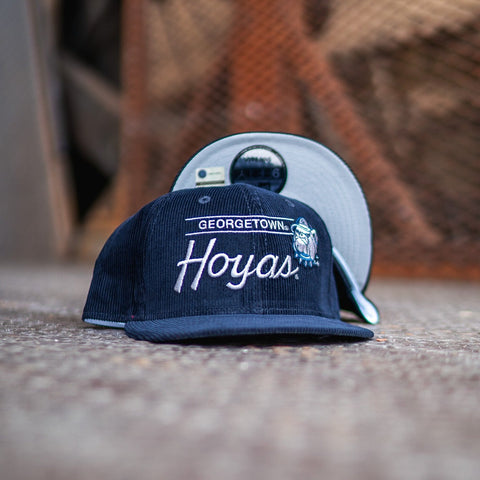 New Era Georgetown Hoyas Good Grey UV Snapback (Corduroy Navy) - New Era