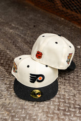 New Era Philadelphia Flyers 50th Anniversary Grey UV 59Fifty Fitted (Off White/Heather Black) - New Era