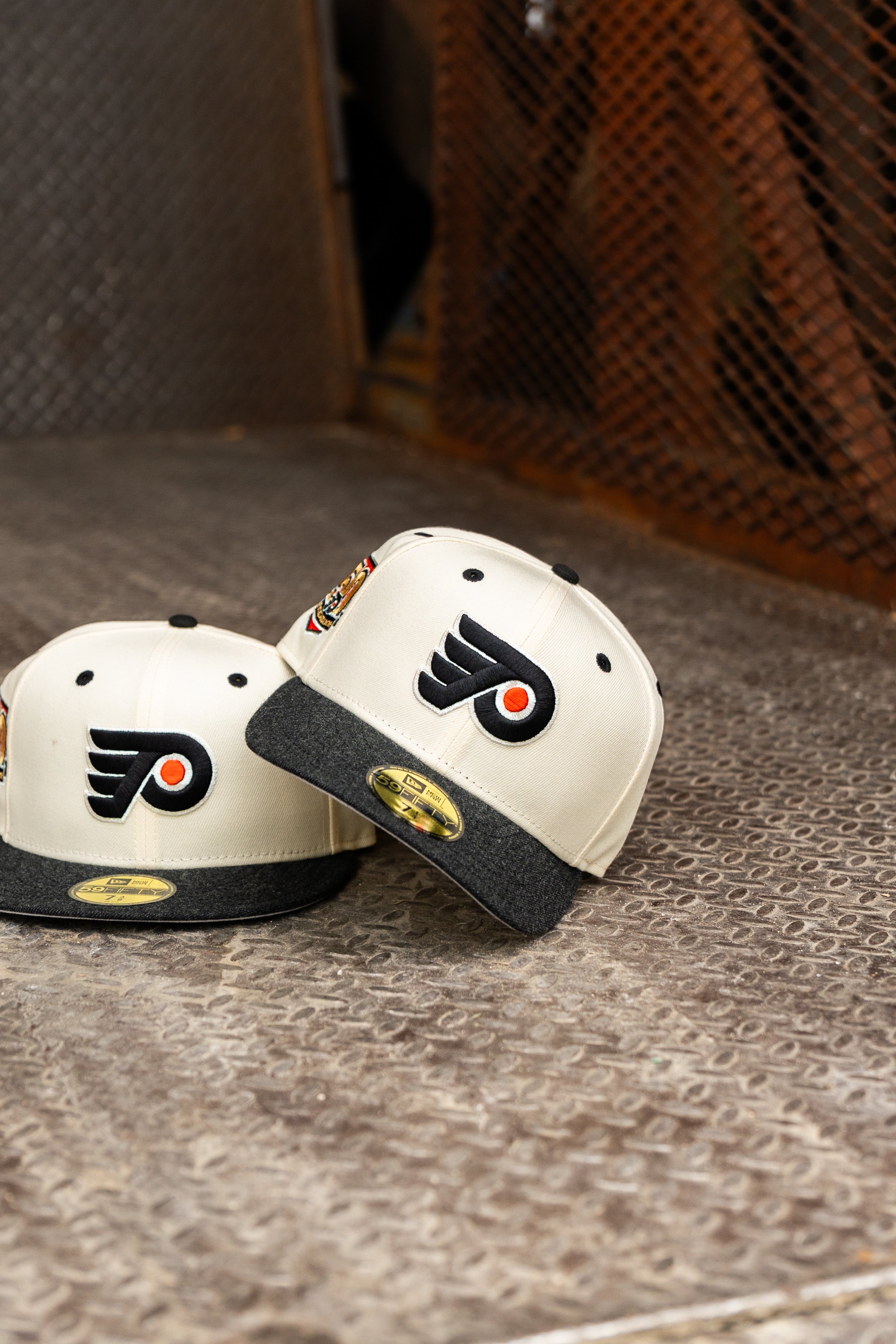 New Era Philadelphia Flyers 50th Anniversary Grey UV 59Fifty Fitted (Off White/Heather Black) - New Era
