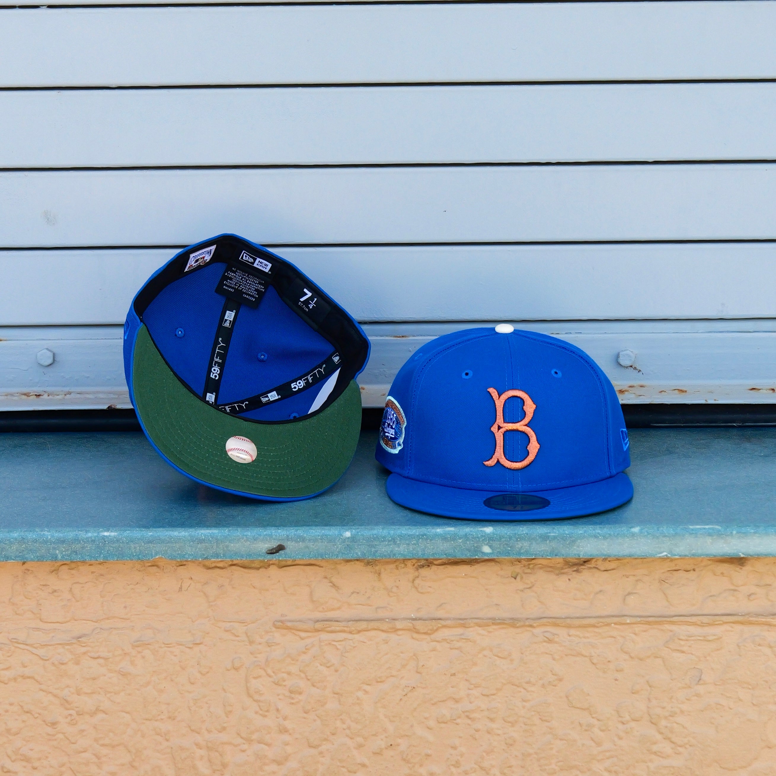 New Era Brooklyn Dodgers 1955 World Championship Side Patch Fitted (Royal) - New Era