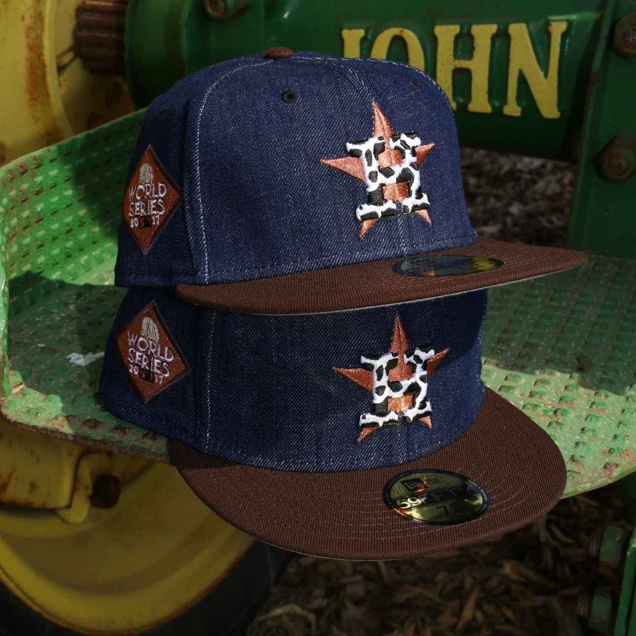 New Era Houston Astros 2017 World Series Side Patch Fitted (Denim) - New Era