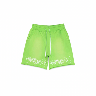 Purple Brand Glitch Sweatshorts (Green) - PURPLE BRAND