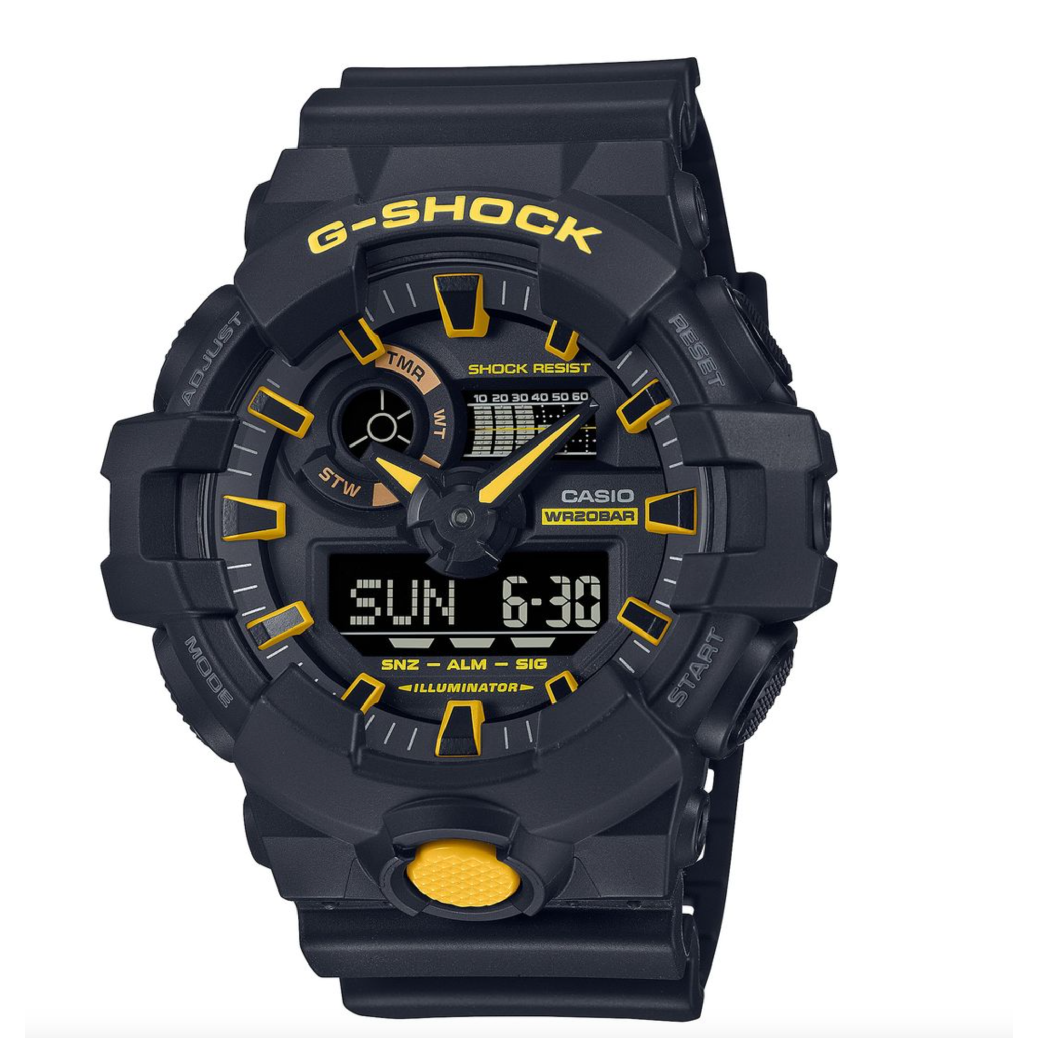 Casio G-Shock GA700CY-1A Black and Yellow Watch - Casio