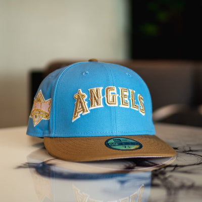 Men's Los Angeles Angels New Era Tan 40th Season Sky Blue