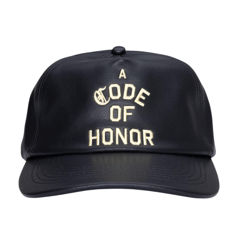Honor the Gift Los Angeles Leather Cap (Black) - Honor The Gift