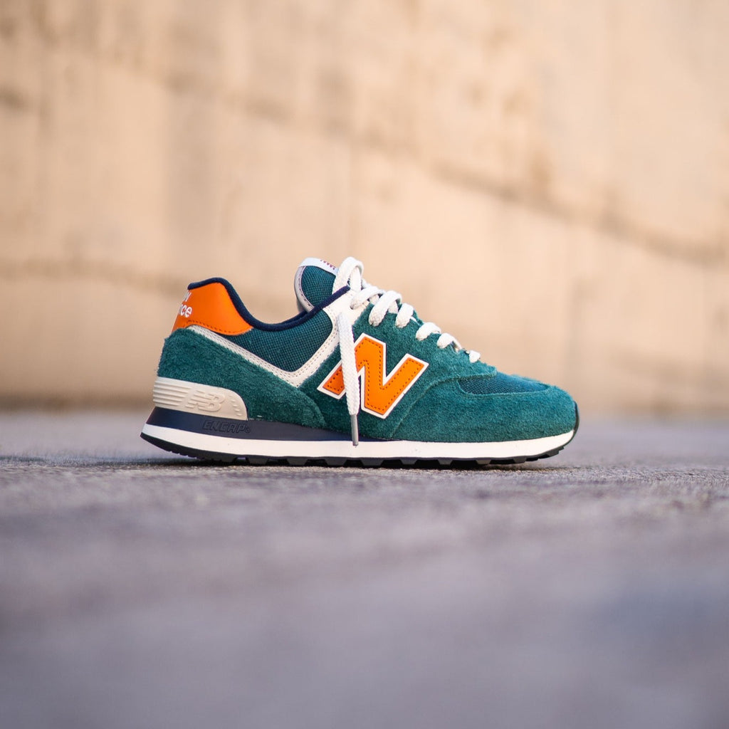 New balance 574 green and orange Clearance