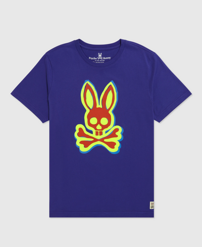 Psycho Bunny Mens Calder Graphic Tee (Blue) - Psycho Bunny