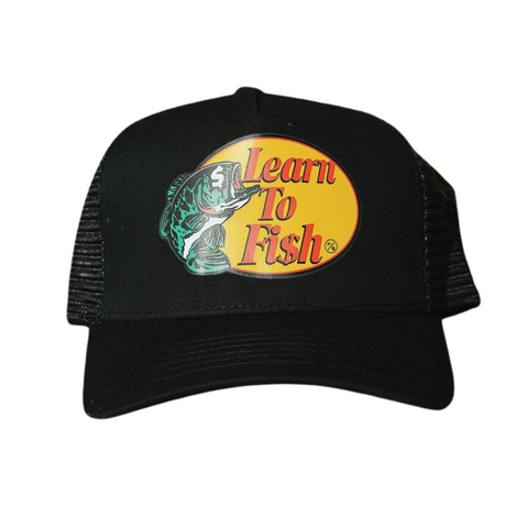 Fly Supply Learn To Fish Trucker Hat (Black) - Fly Supply