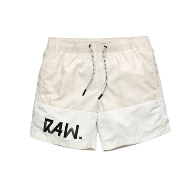 G-Star Dirik Raw Number Swim Shorts (Whitebait) - G-Star RAW