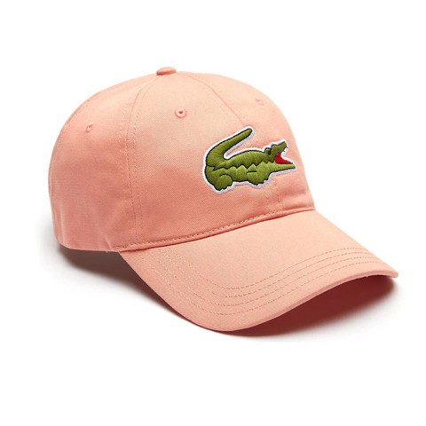 Lacoste Contrast Strap And Oversized Crocodile Cotton Cap (Pink) - Lacoste