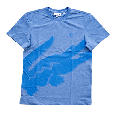 Lacoste Men's Gator Wave Crew Neck Cotton T-Shirt (Blue Chine) - Lacoste