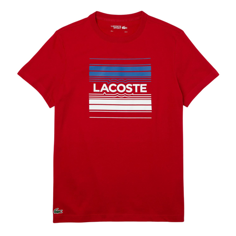 Lacoste SPORT Stylized Logo Print Organic Cotton T-shirt (Red) - Lacoste