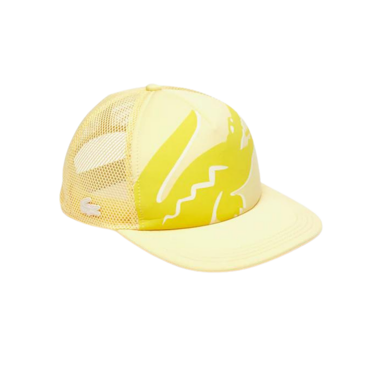 Lacoste Crocodile Print Neoprene And Mesh Cap (Yellow  display picture 1