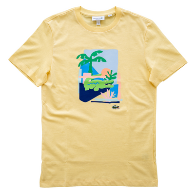 Lacoste Men's Beach Portrait Graphic Cotton T-Shirt (Yellow) - Lacoste